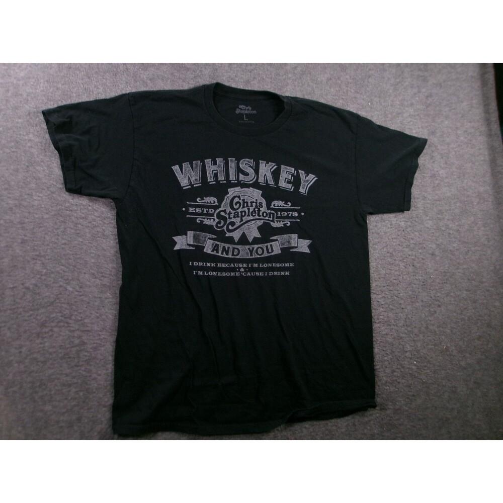 Chris Stapleton Shirt Men L Black Whiskey And You Concert Tour Music County Band